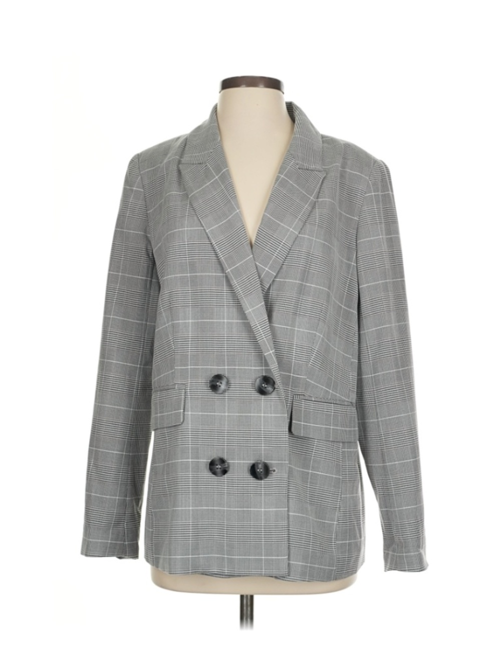 Sanctuary NWOT plaid black/white jacket fully lined Size Large